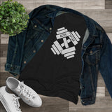 Dumbbell Crossbones - White - Women's Triblend Tee