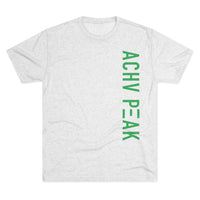ACHV PEAK Vertical Text - Green - Unisex Tri-Blend  *Our Favorite Fabric Blend