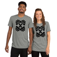 Dumbbell Crossbones - Black - Tri-blend Short sleeve t-shirt